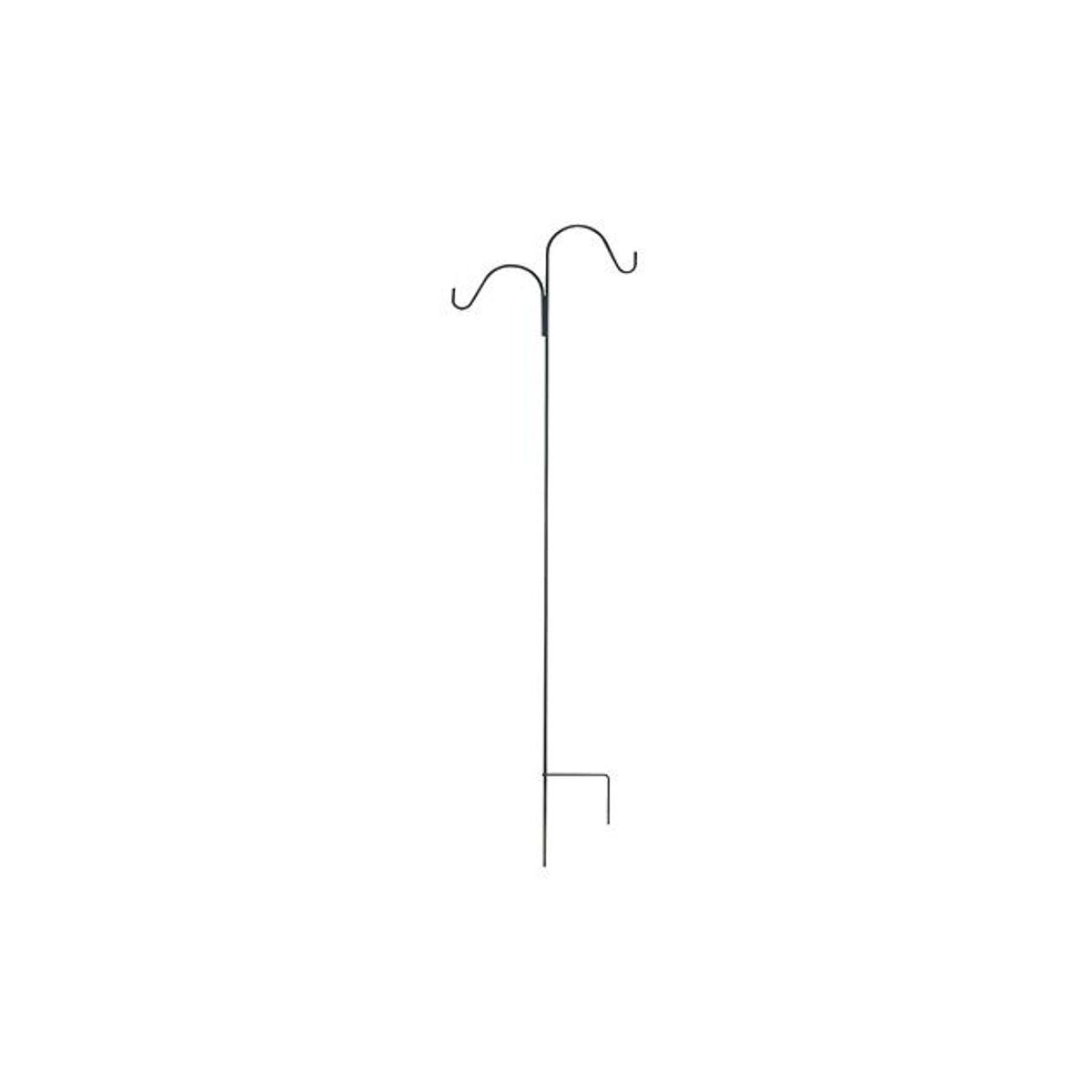 Black Steel 84 In. Double Offset Shepherd's Hook