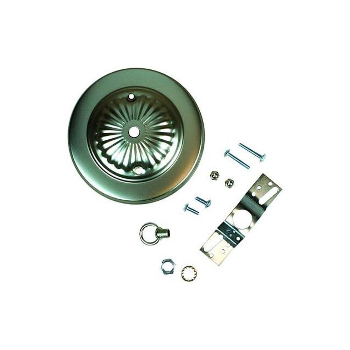 Jandorf 5 In. Dia. 7/16 In. Center Hole Brushed Pewter Traditional Canopy Kit