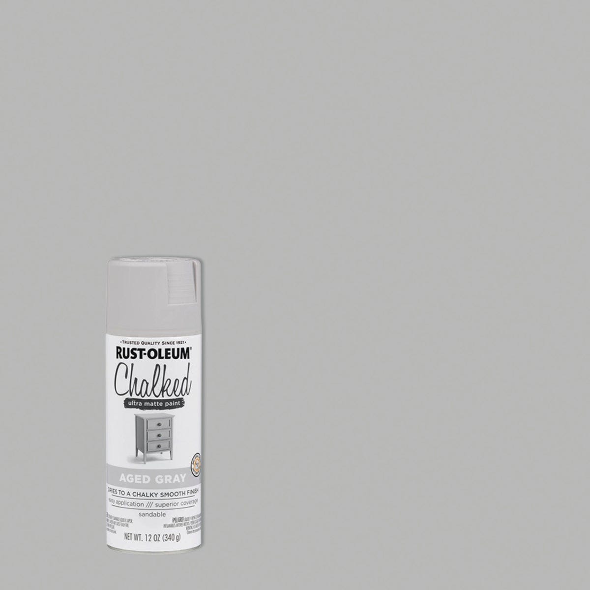 Rust-Oleum Chalked 12 Oz. Ultra Matte Spray Paint, Aged Gray