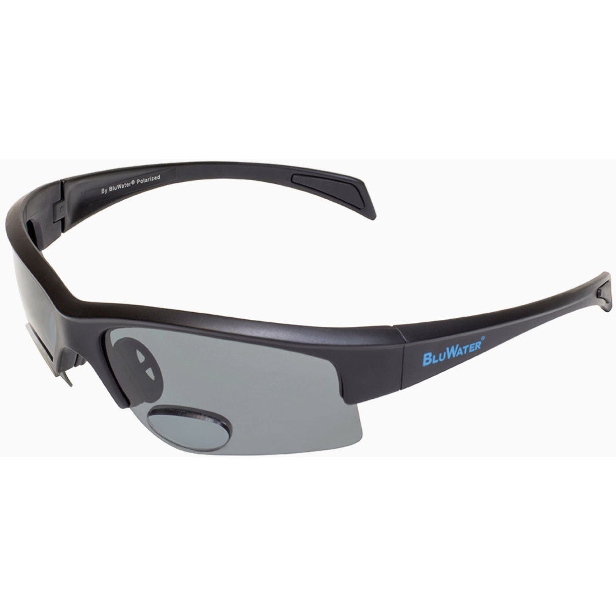 BluWater Bifocal 2 Polarized Safety Glasses with +1.50 Grey Bifocal Lenses