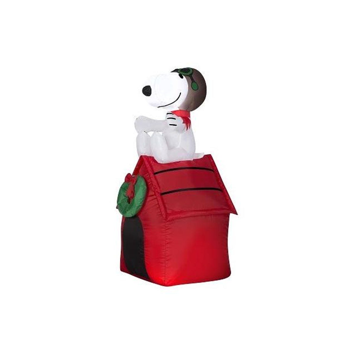Gemmy 42 In. Lighted Peanuts Flying Ace Snoopy Airblown Inflatable