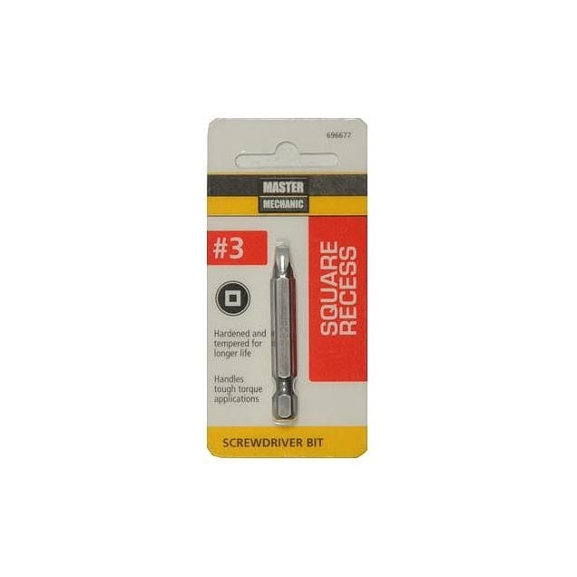 Master Mechanic 2 In. #3 Square Recess Screwdriver Bit