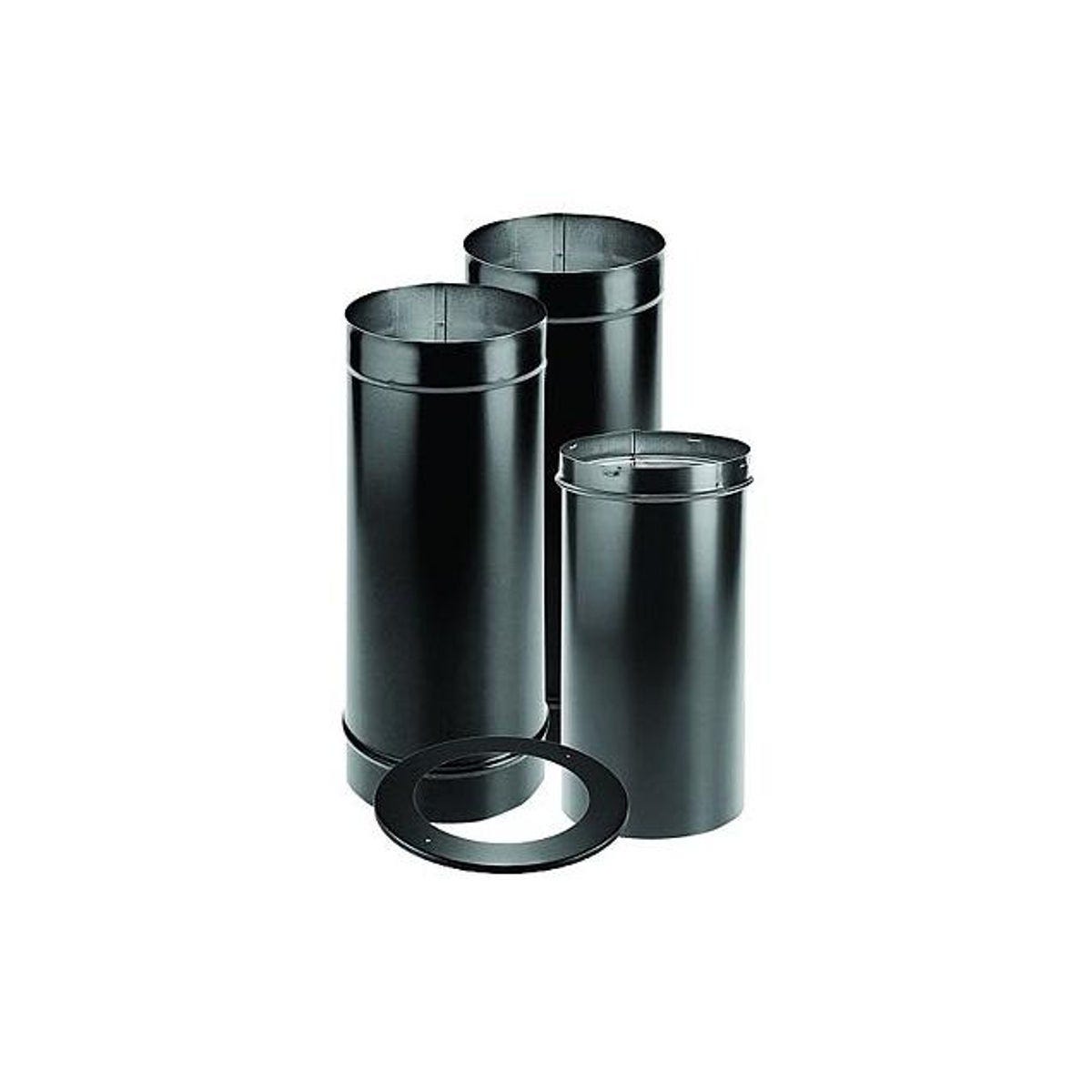 DuraVent DuraBlack 6 In. Black Single-Wall Stainless Steel Stove Pipe Kit