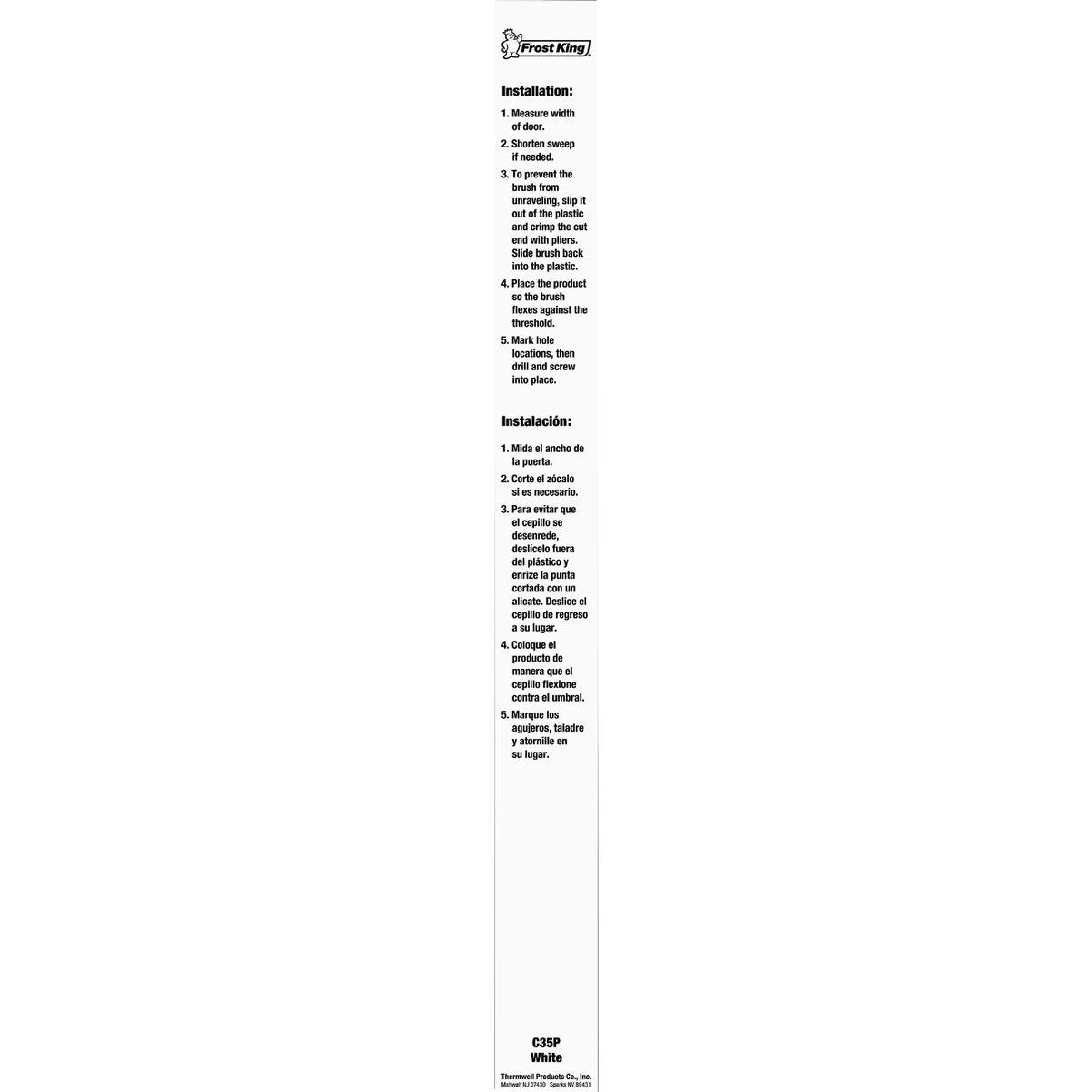 Do it Best 1-3/4 In. x 36 In. White Premium Plastic & Brush Door Sweep - photo 2