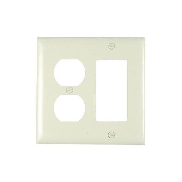 Legrand Pass & Seymour 2-Gang Decorator & Duplex Nylon Wall Plate, Light Almond
