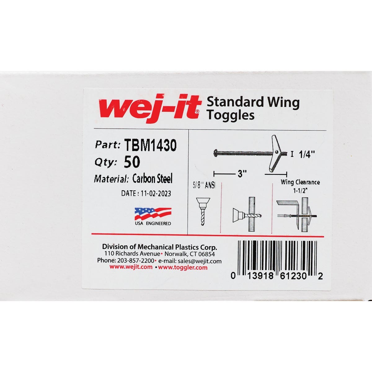 Wej-it 1/4 In. x 3 In. Mushroom-Head Wing Toggle Bolt Anchor (50-Count) - photo 2 Wej-it 1/4 In. x 3 In. Mushroom-Head Wing Toggle Bolt Anchor (50-Count) - photo 2