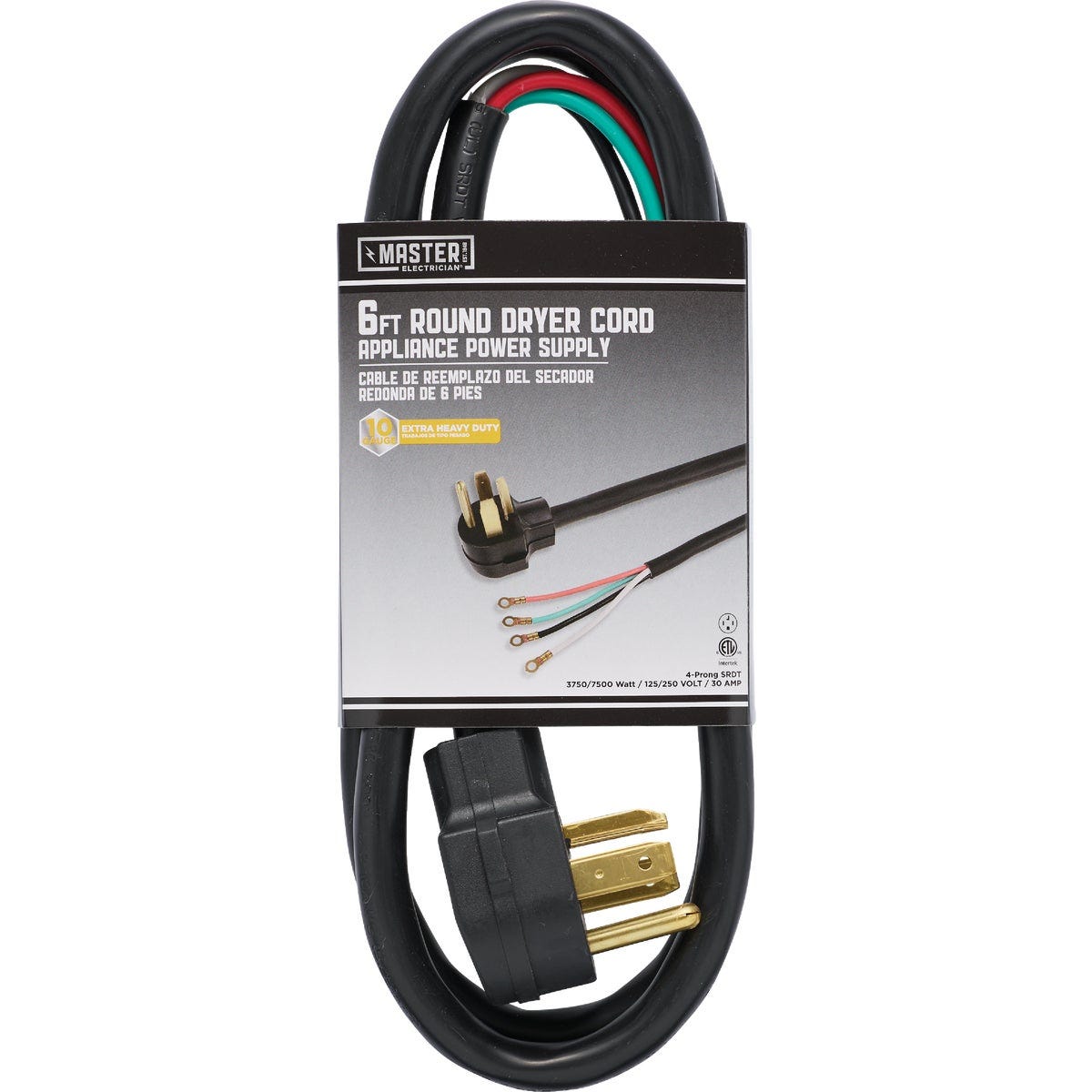 Master Electrician 6 Ft. 10/4 30A Dryer Cord
