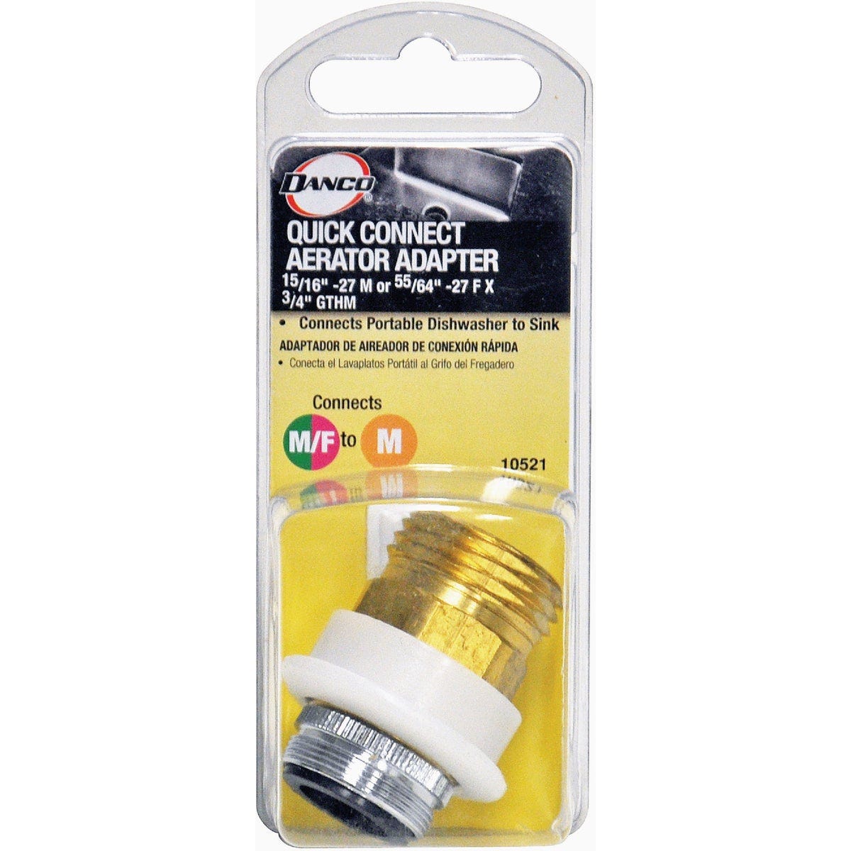 Danco 15/16 In.-27M or 55/64 In.-27F x 3/4 in. GHTM Dishwasher Snap Coupling Adapter- - photo 2 Danco 15/16 In.-27M or 55/64 In.-27F x 3/4 in. GHTM Dishwasher Snap Coupling Adapter- - photo 2