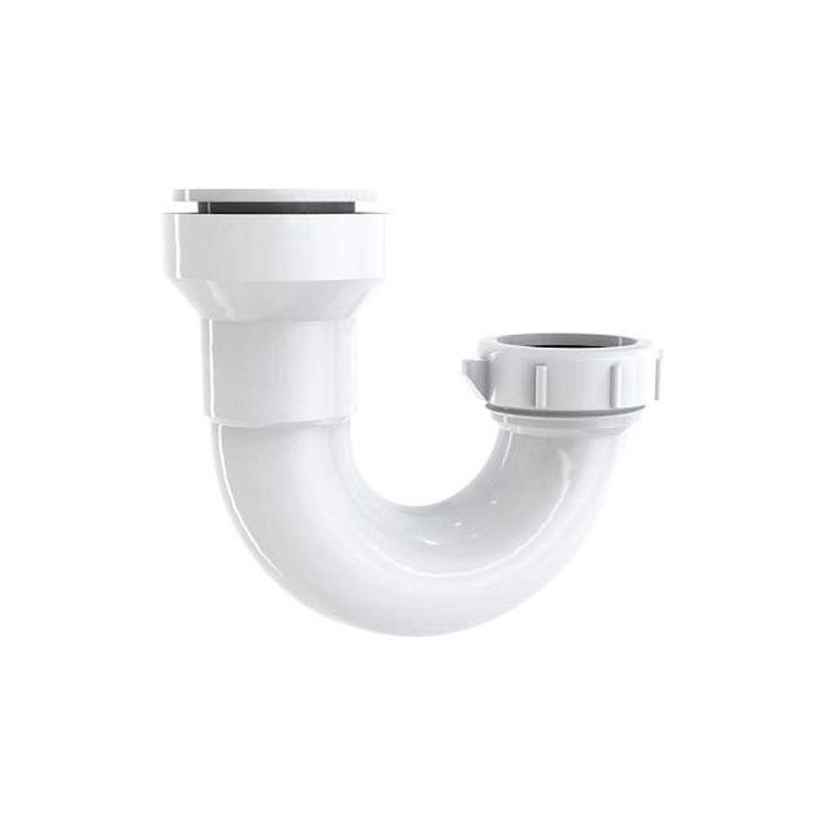 Plumb Pak 1-1/2 In. White Insta-Plumb Push-Fit Bathroom Sink J-Bend