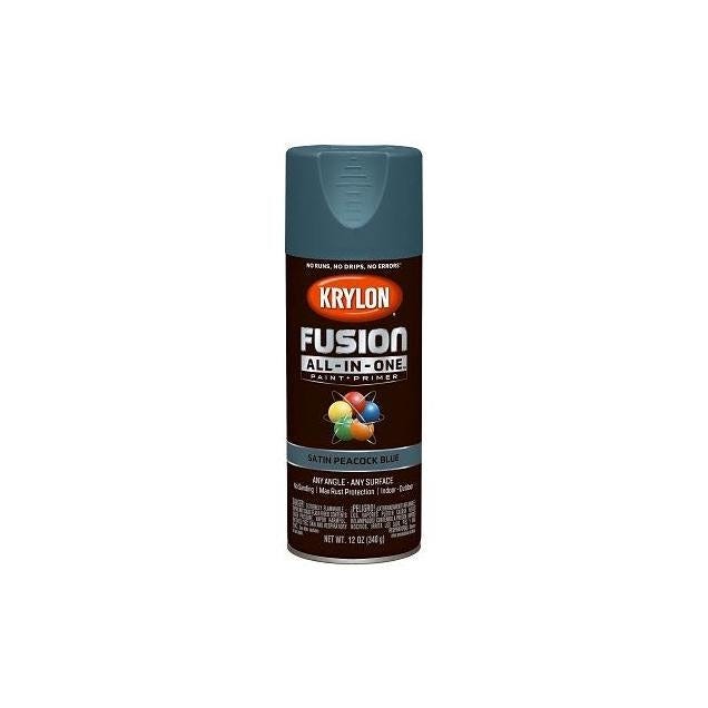 Krylon Fusion All-In-One 12 Oz. Satin Spray Paint, Peacock Blue Krylon Fusion All-In-One 12 Oz. Satin Spray Paint, Peacock Blue