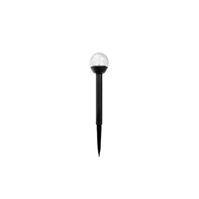 Moonrays 13 In. Black Finish Crackle Glass Ball Solar LED Pathway Light