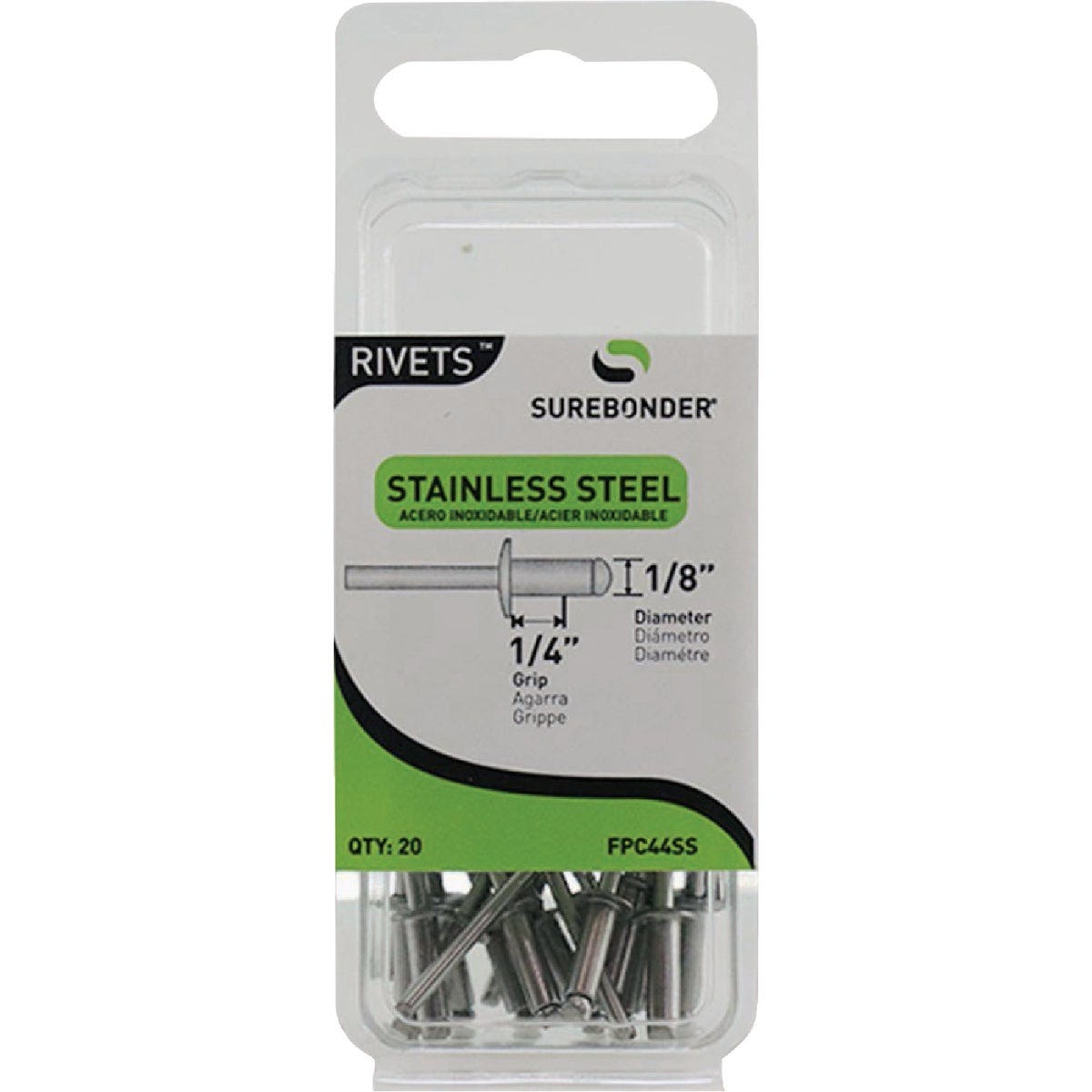 Surebonder 1/8 In. x 1/4 In. Stainless Steel Rivet (25-Pack) - photo 2 Surebonder 1/8 In. x 1/4 In. Stainless Steel Rivet (25-Pack) - photo 2