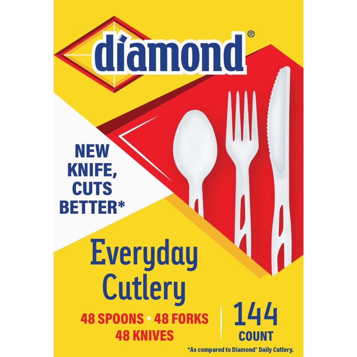 Diamond Heavy-Duty Plastic Cutlery Set (144-Piece) Diamond Heavy-Duty Plastic Cutlery Set (144-Piece)