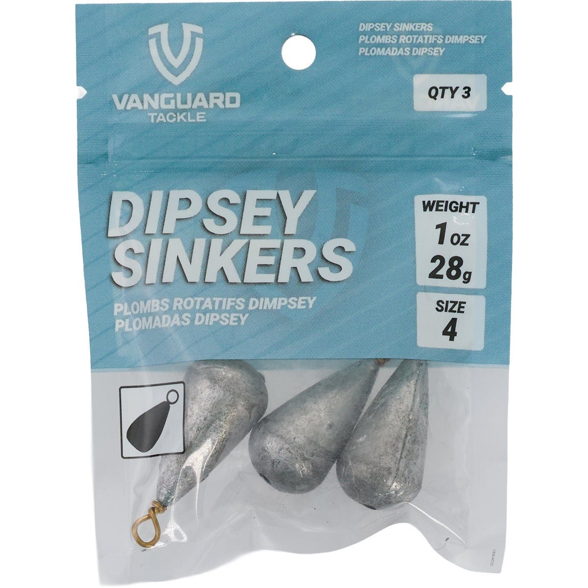 Vanguard Size 4 1 Oz. Dipsey Sinker (3-Pack) - photo 2