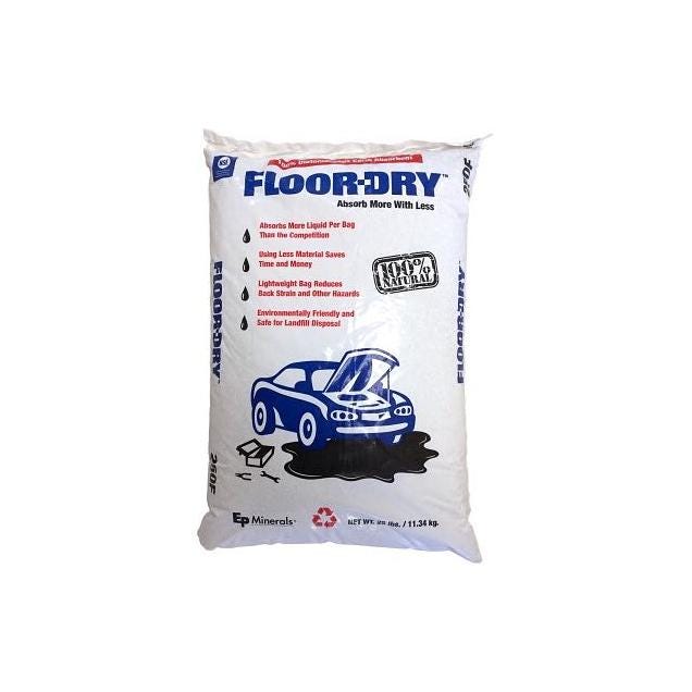 Floor-Dry 25 Lb. Liquid & Oil Cleaner Dry Absorbent Floor-Dry 25 Lb. Liquid & Oil Cleaner Dry Absorbent