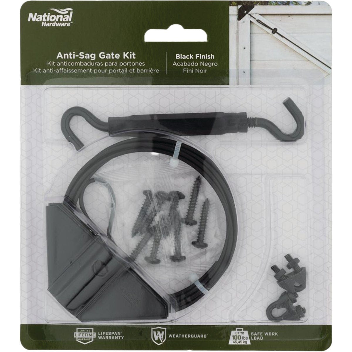 National Hardware Black Anti-Sag Gate Kit - photo 2