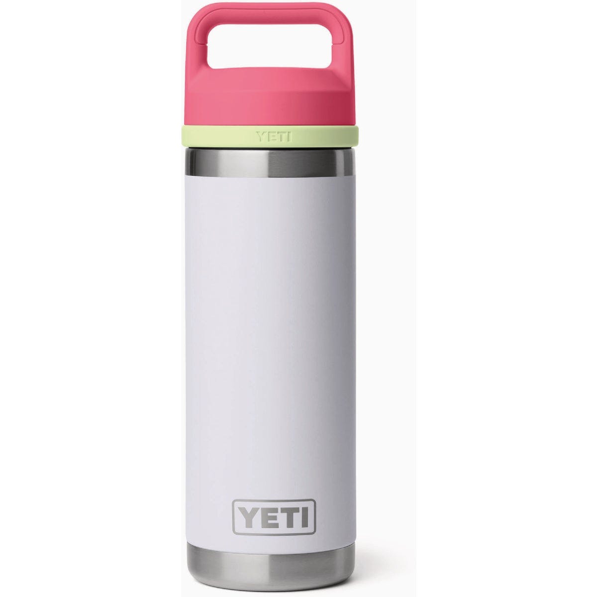 YETI Rambler 18 Oz. Water Bottle with Chug Cap, Mist/Pink/Grasshopper