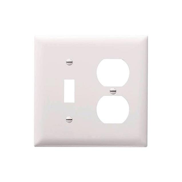 Legrand Pass & Seymour 2-Gang 1-Toggle & 1-Duplex Nylon Wall Plate, White Legrand Pass & Seymour 2-Gang 1-Toggle & 1-Duplex Nylon Wall Plate, White