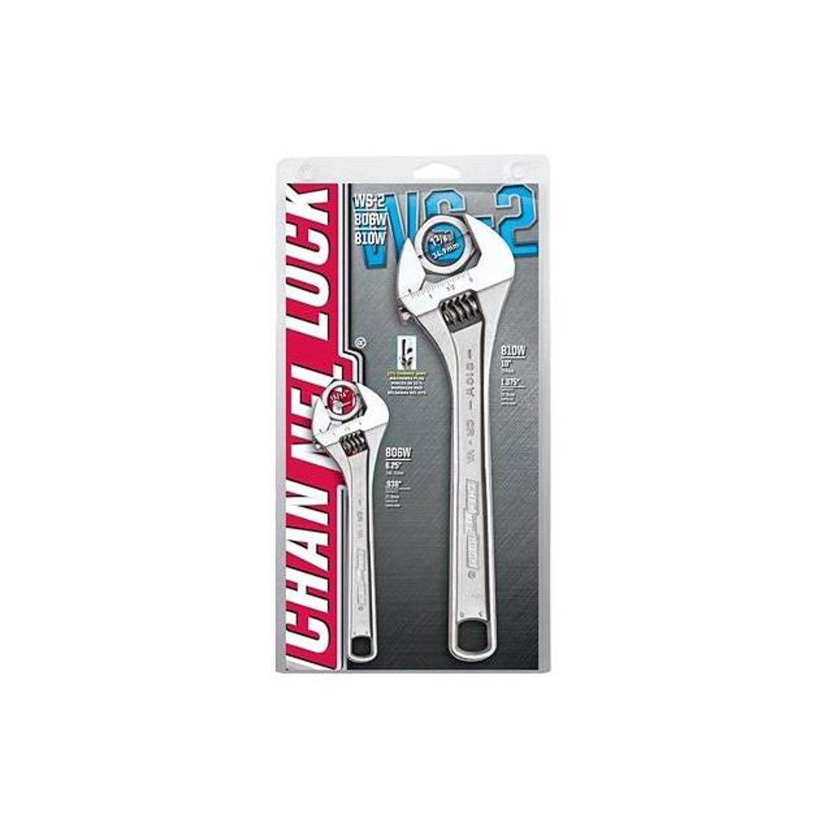 Channellock 2-Piece Adjustable Chrome Wrench Set