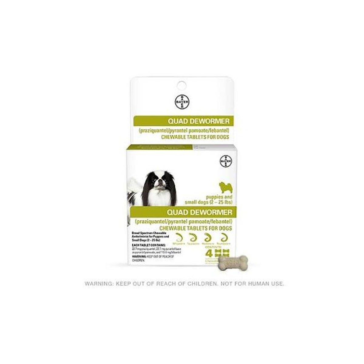 Elanco Chewabale Quad Dewormer Tablets for Small Dogs 2-25 Lb. (4-Pack) Elanco Chewabale Quad Dewormer Tablets for Small Dogs 2-25 Lb. (4-Pack)