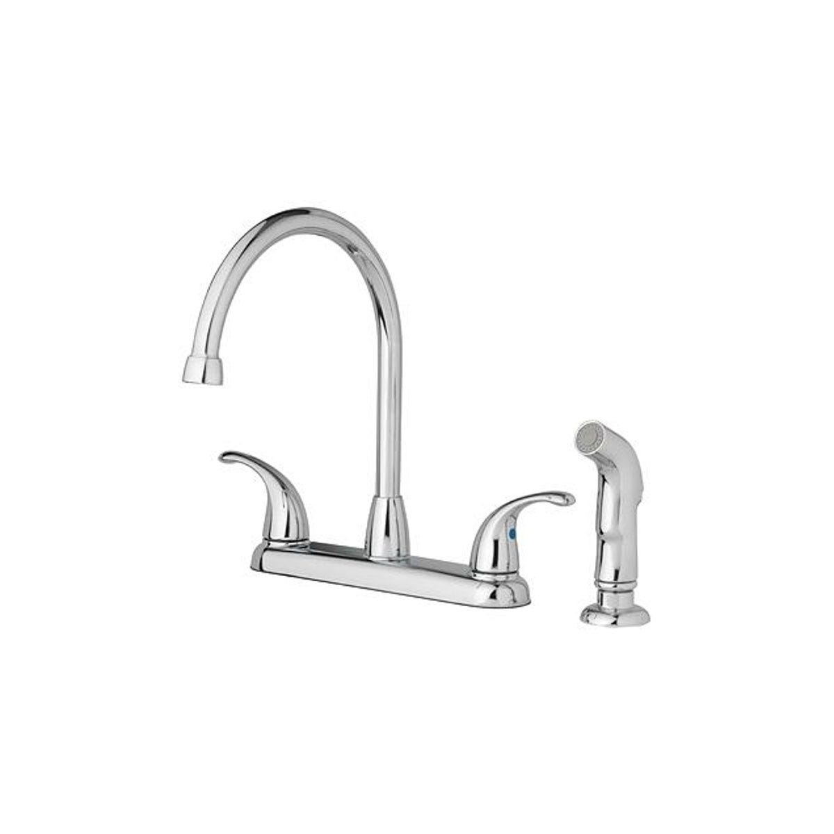 HomePointe 2-Lever Handle Chrome High Arc Kitchen Faucet with Side Spray HomePointe 2-Lever Handle Chrome High Arc Kitchen Faucet with Side Spray