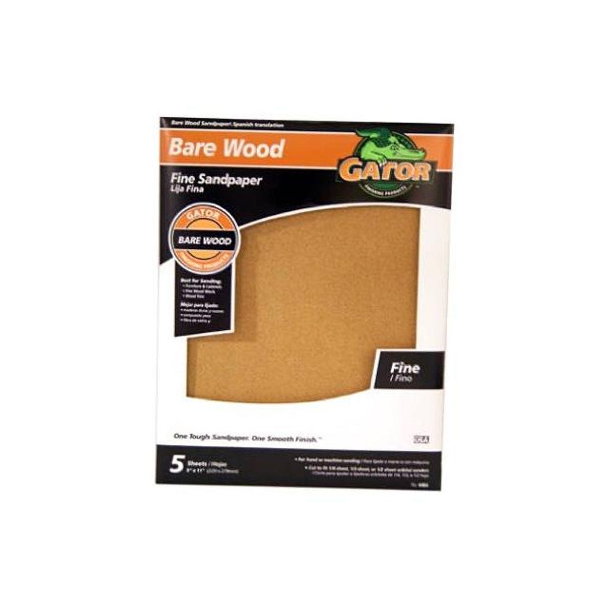 GatorGrit 9 In. x 11 In. Garnet Fine 150-Grit Sandpaper (5-Pack)