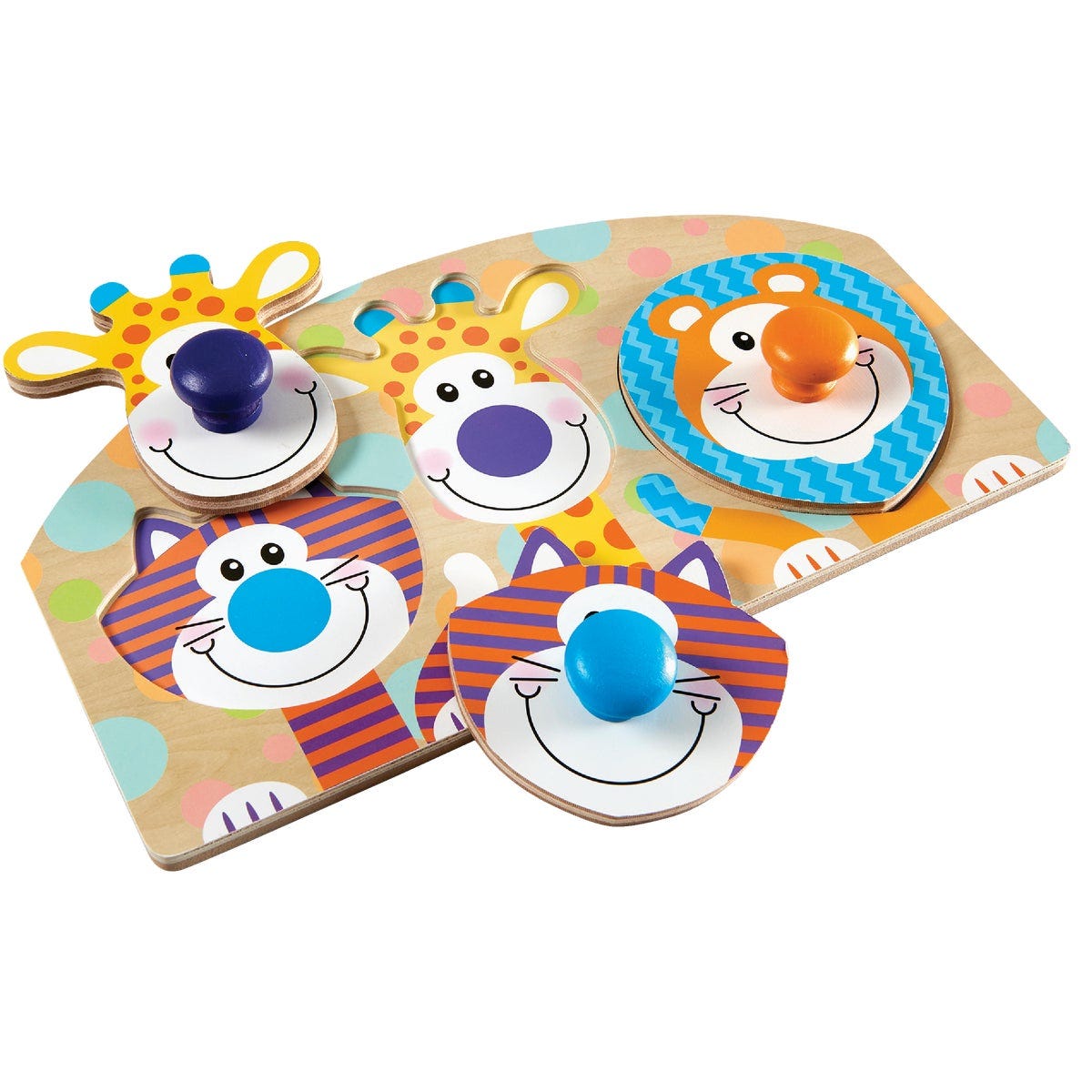 Melissa & Doug Safari Jumbo Knob Puzzle, 3 Pieces