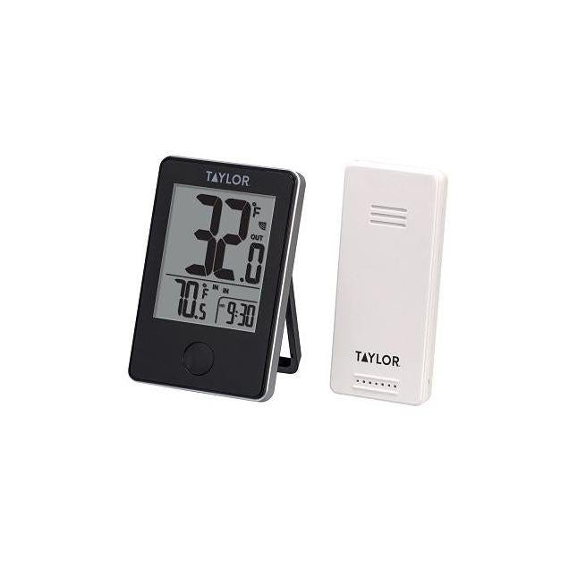 Taylor Digital Indoor/Outdoor Wireless Thermometer with Remote, Black Taylor Digital Indoor/Outdoor Wireless Thermometer with Remote, Black