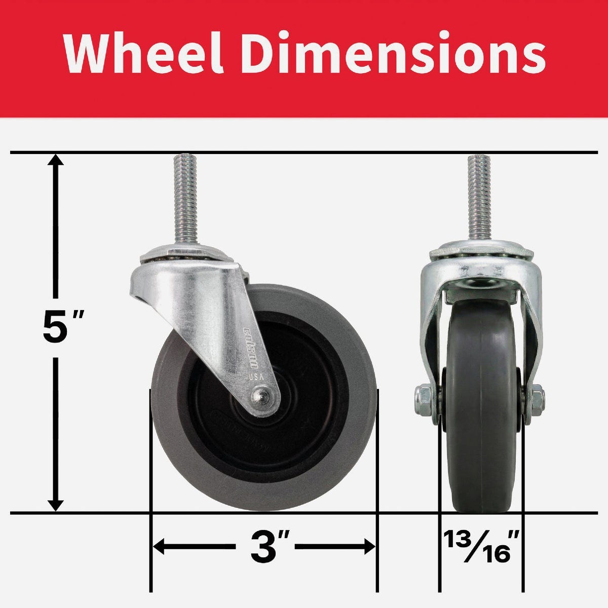 Colson 3 In. Gray TPR Swivel Threaded Stem Caster - photo 7 Colson 3 In. Gray TPR Swivel Threaded Stem Caster - photo 7