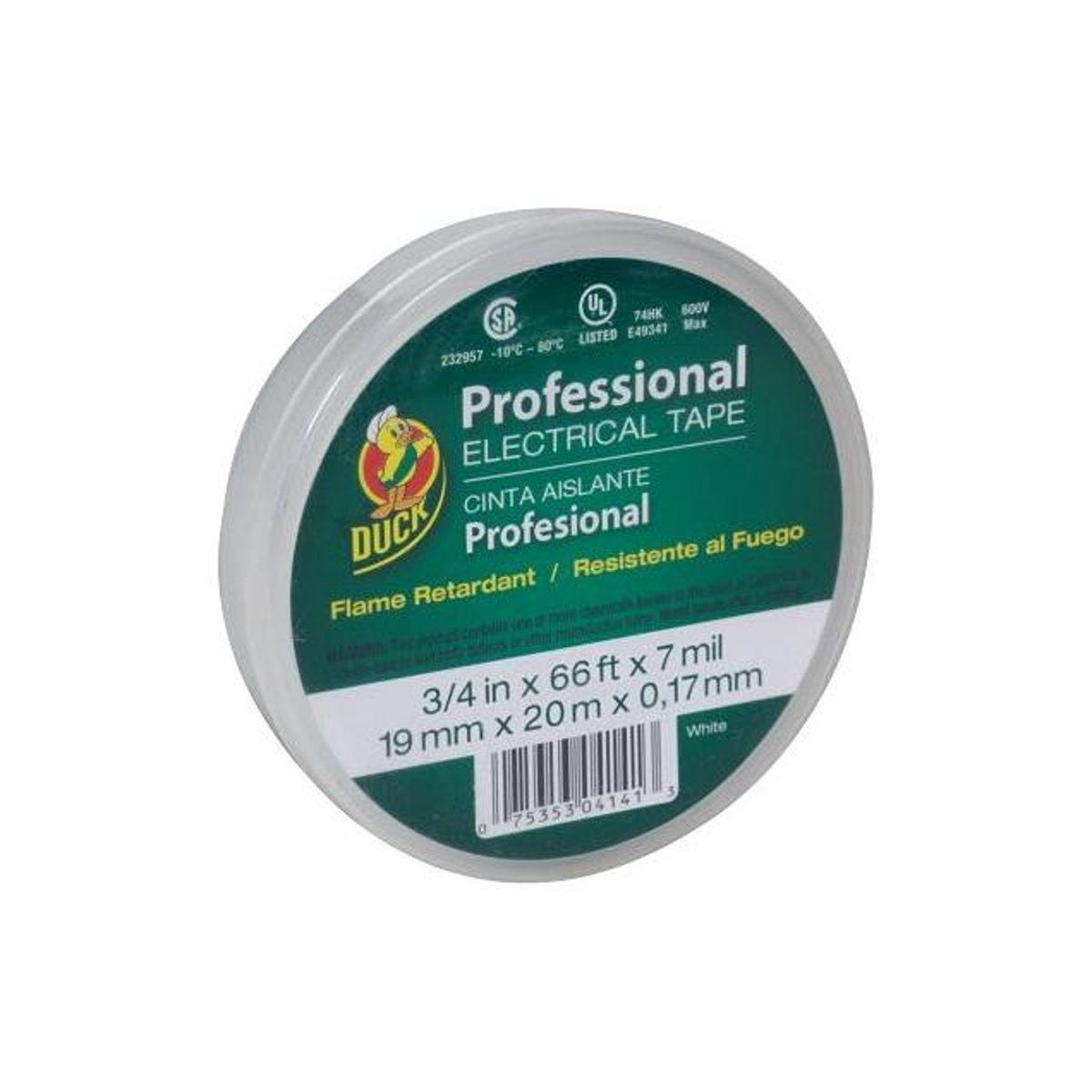 Duck 0.75 In. x 66 Ft. White Vinyl Electrical Tape