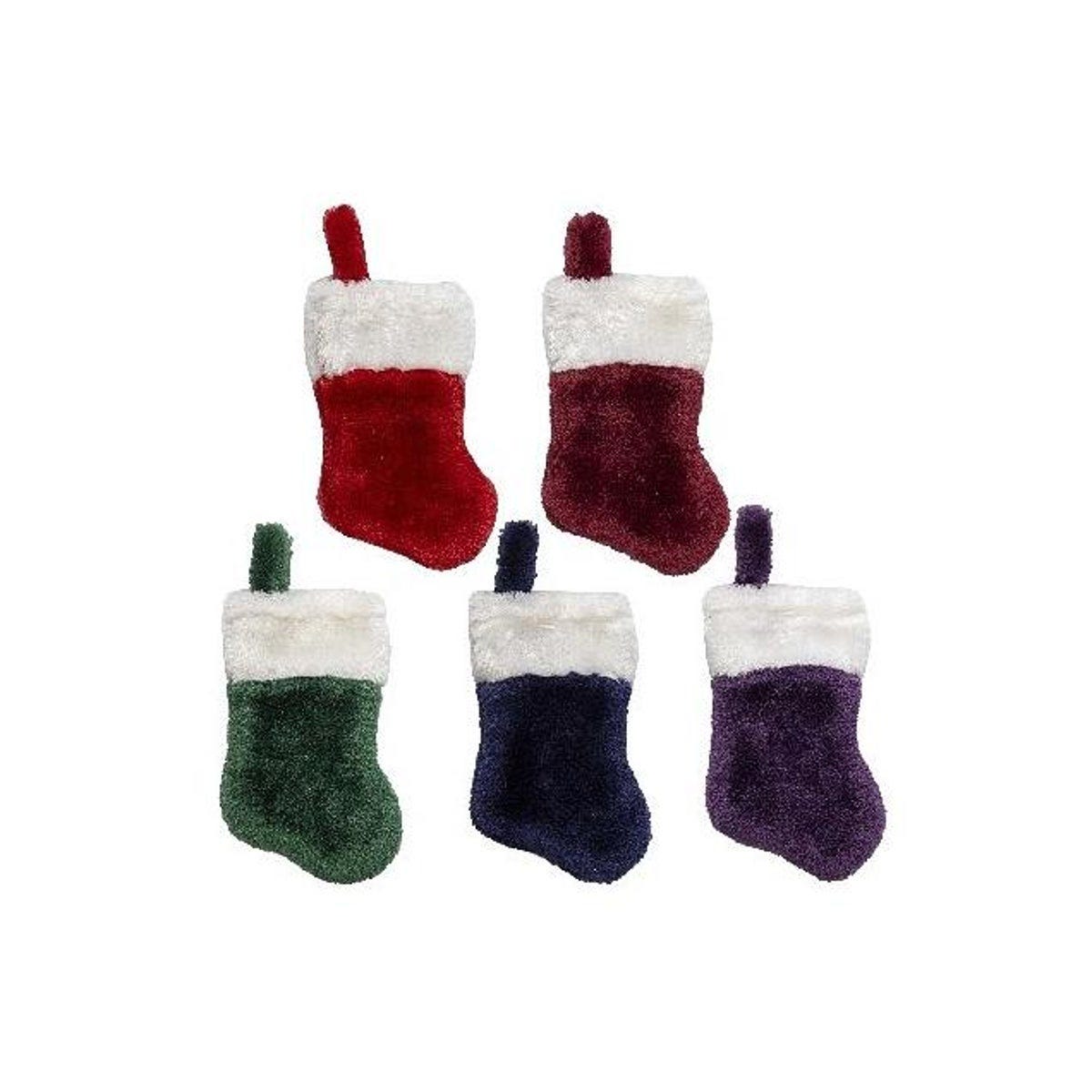 Dyno 7 In. Assorted Mini Velvet Plush Christmas Stocking