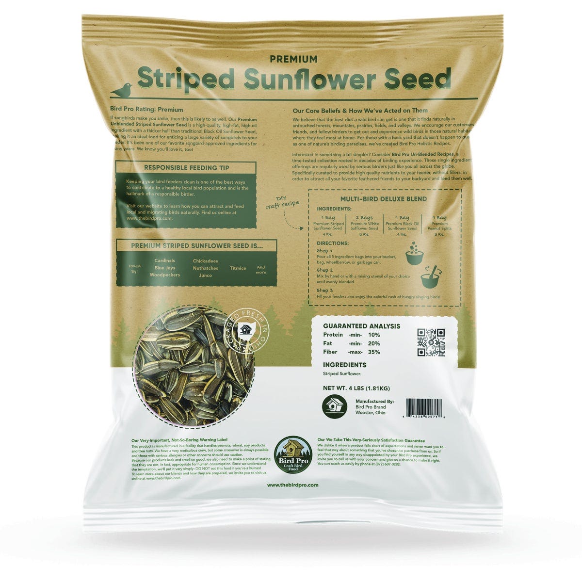 Bird Pro 4 Lb. Premium Striped Sunflower Seed - photo 2