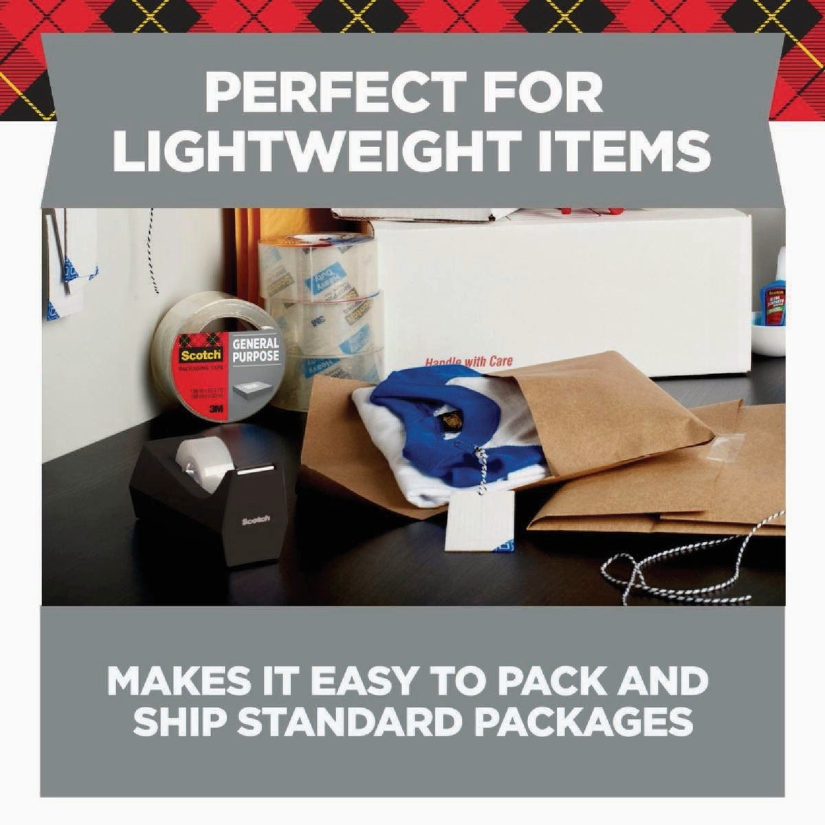 Scotch 1.88 Yd. x 54.6 Yd. Lightweight Shipping Packaging Tape - photo 5 Scotch 1.88 Yd. x 54.6 Yd. Lightweight Shipping Packaging Tape - photo 5