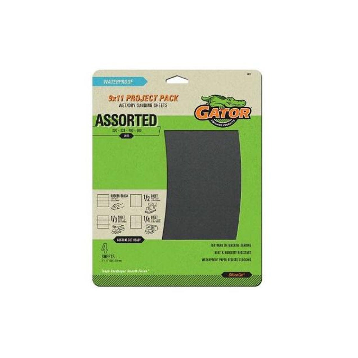 GatorGrit 9 In. x 11 In. Sandpaper Assortment (4-Pack)