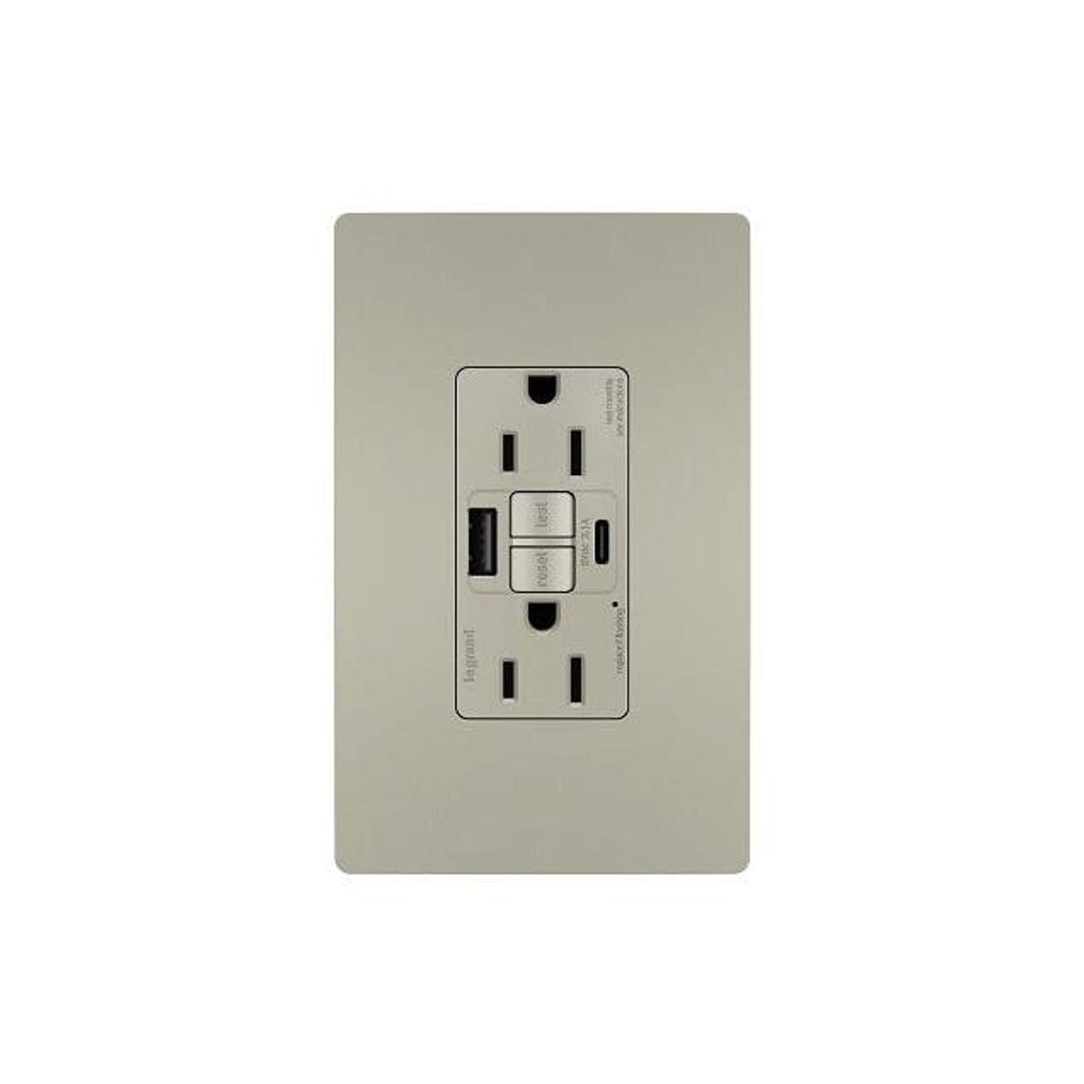 Legrand Pass & Seymour Radiant 15A Nickel Tamper-Resistant Self-Test GFCI USB Type-A/C Outlet - photo 2 Legrand Pass & Seymour Radiant 15A Nickel Tamper-Resistant Self-Test GFCI USB Type-A/C Outlet - photo 2