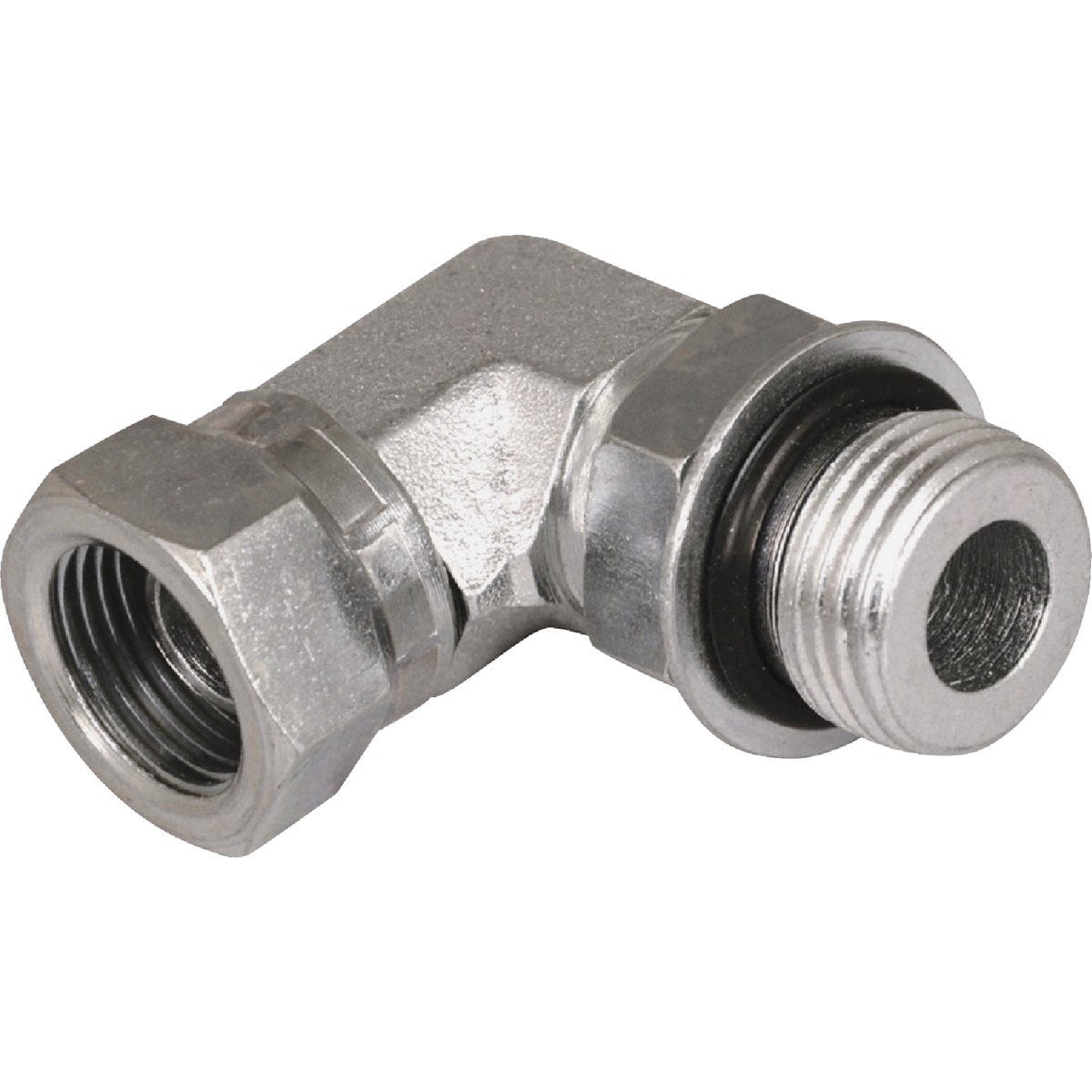 Apache 3/8 In. Male O-Ring x 3/8 In. Female Pipe Swivel 90 Deg Hydraulic Hose Adapter Apache 3/8 In. Male O-Ring x 3/8 In. Female Pipe Swivel 90 Deg Hydraulic Hose Adapter