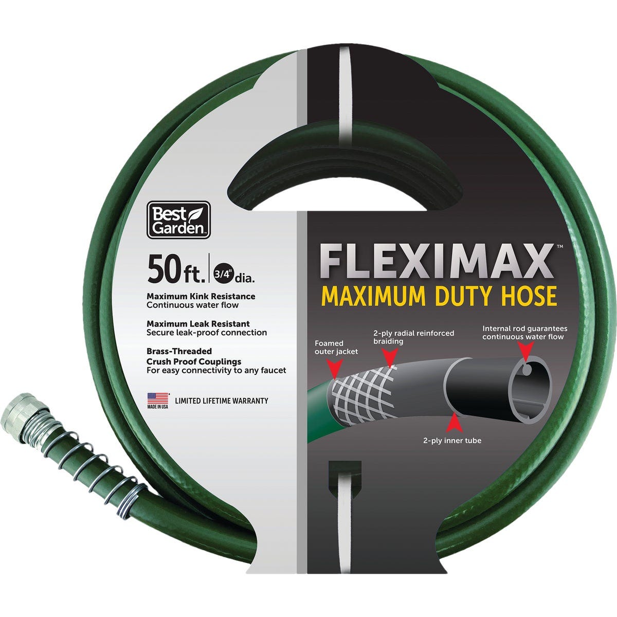 Best Garden 3/4 In. Dia. x 50 Ft. FlexiMAX Heavy Duty Hose