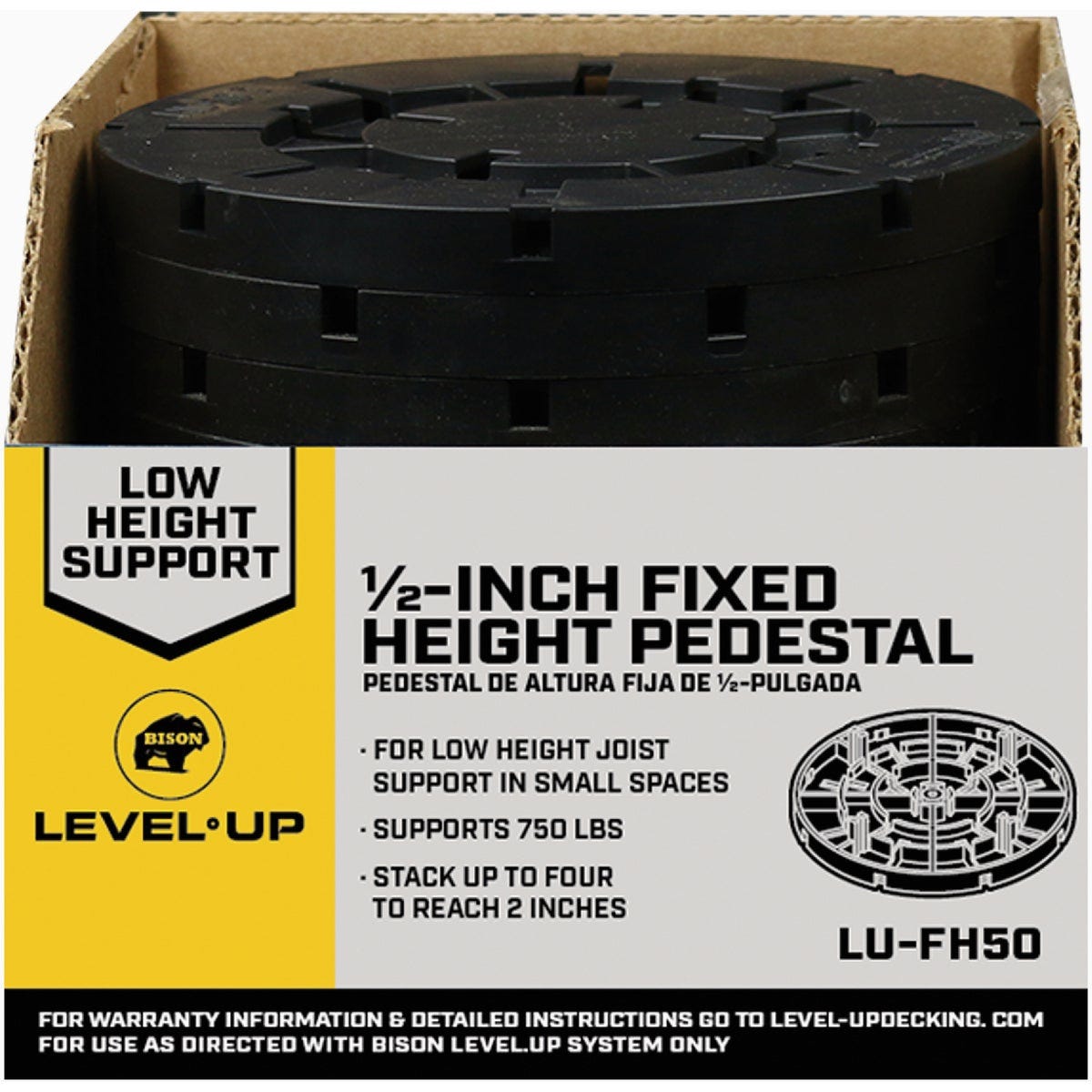 Bison Level Up 1/2 In. Fixed Height Pedestal