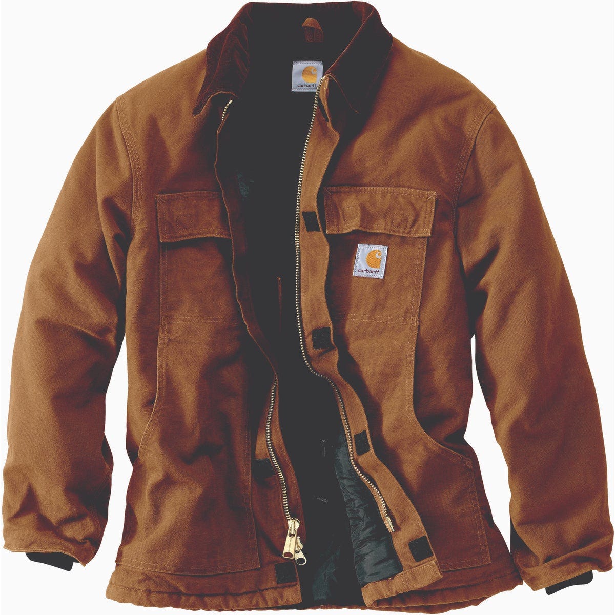 Carhartt Men's XL Regular Brown Firm Duck Insulated Traditional Coat, Loose Fit - photo 2