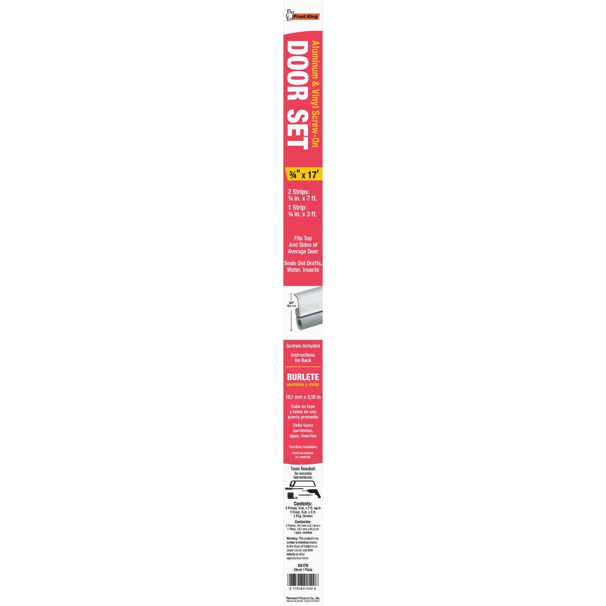Frost King 3/4 In. x 17 Ft. Mill Screw-on Door Weatherstrip - photo 2