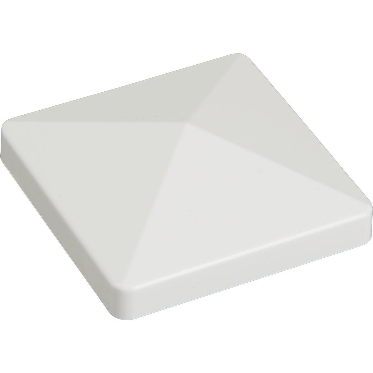 4 In. x 4 In. White Pyramid Vinyl Post Cap