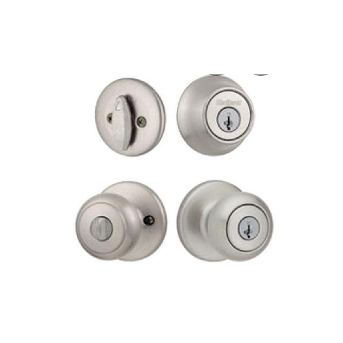 Kwikset Cove Satin Nickel Entry Door Combo 4-Pack Kwikset Cove Satin Nickel Entry Door Combo 4-Pack