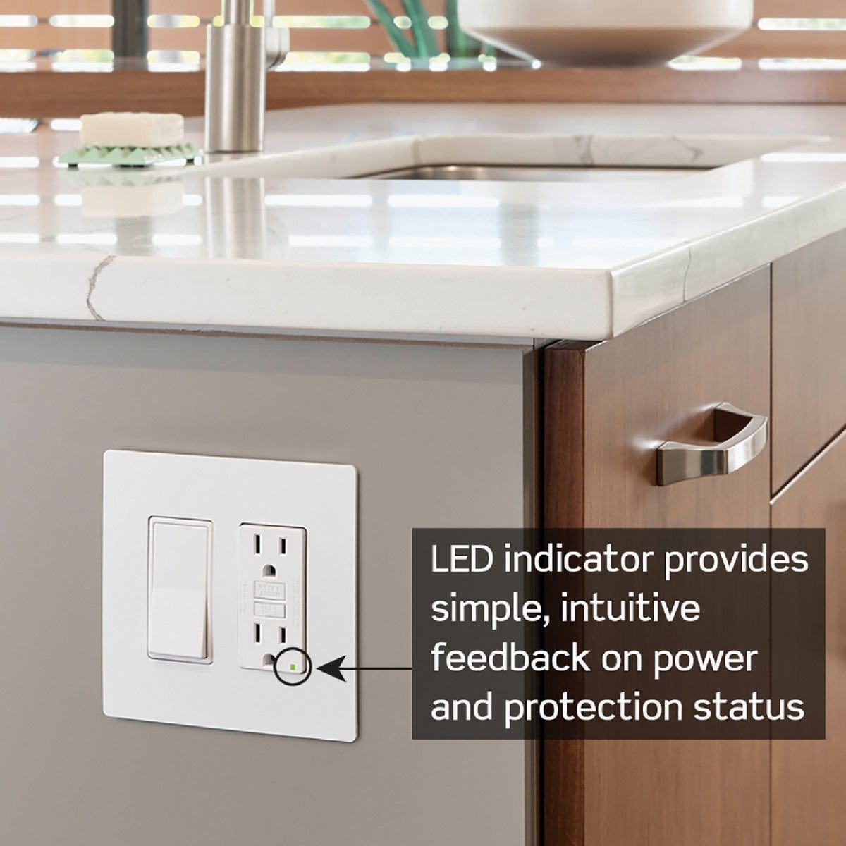 Leviton SmartlockPro Self-Test 15A White Residential Grade Tamper Resistant 5-15R Slim GFCI Duplex Outlet - photo 6