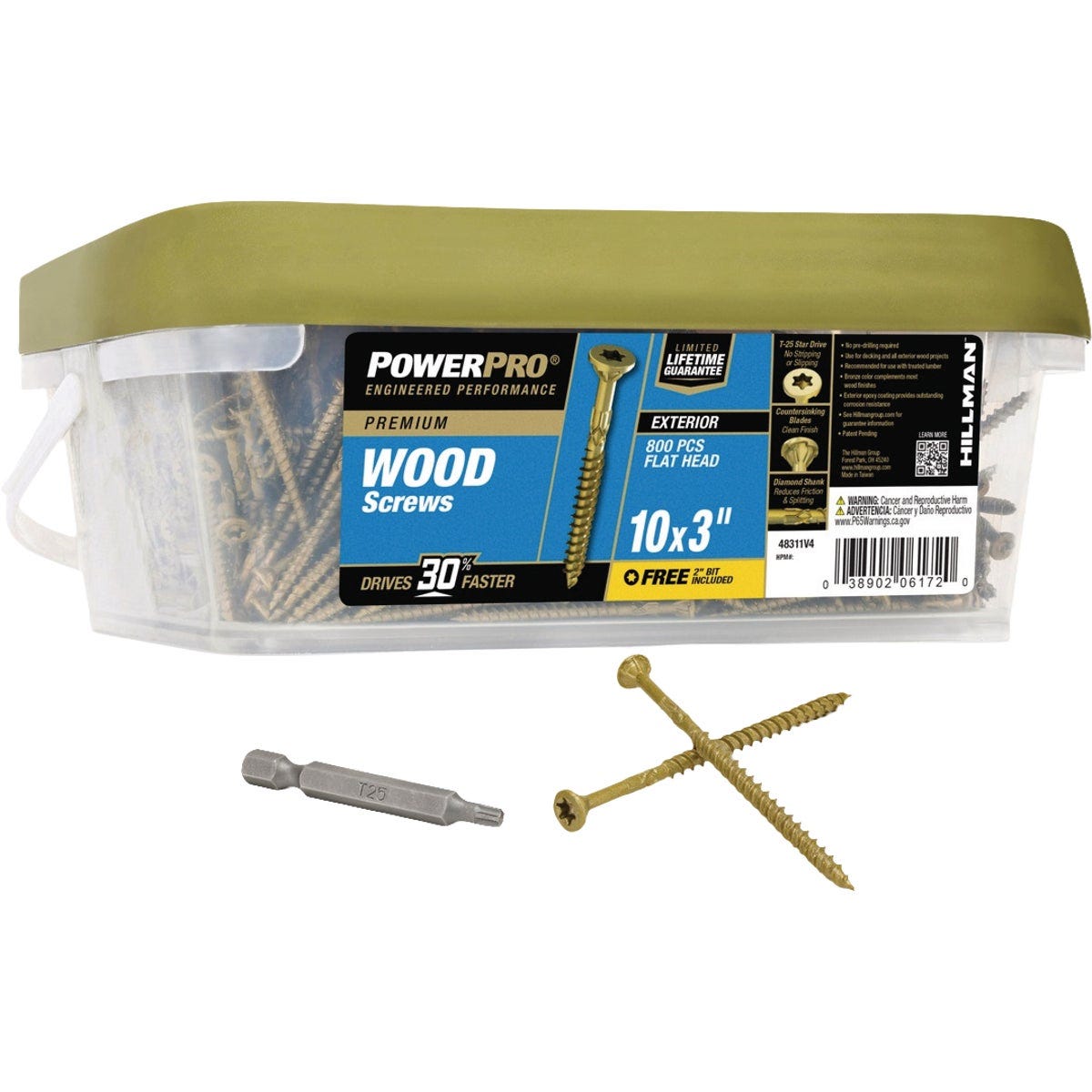 Hillman PowerPro #10 x 3 In. Premium Exterior Wood Screw (800-Count) Hillman PowerPro #10 x 3 In. Premium Exterior Wood Screw (800-Count)