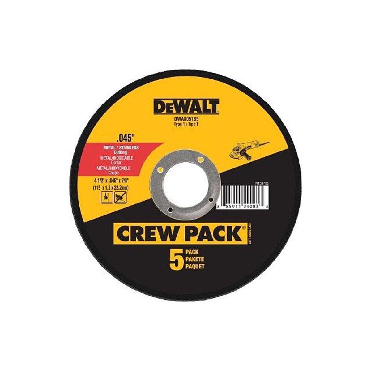 DEWALT 4-1/2 In. x 0.45 In. x 7/8 In. Aluminum Oxide Abrasive Chop/Cut-Off Wheel DEWALT 4-1/2 In. x 0.45 In. x 7/8 In. Aluminum Oxide Abrasive Chop/Cut-Off Wheel