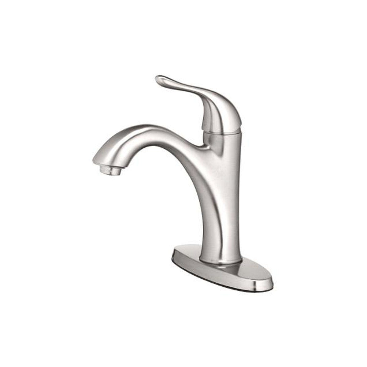 HomePointe 1-Lever Brushed Nickel Bathroom Faucet With Plastic Pop-Up HomePointe 1-Lever Brushed Nickel Bathroom Faucet With Plastic Pop-Up