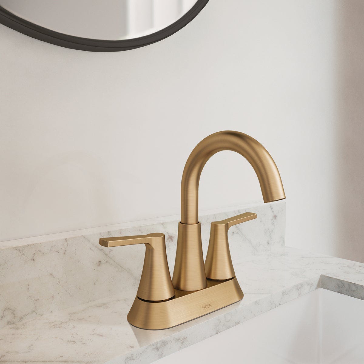 Moen Mikah 2-Handle High Arc Bathroom Faucet, Bronzed Gold - photo 2 Moen Mikah 2-Handle High Arc Bathroom Faucet, Bronzed Gold - photo 2
