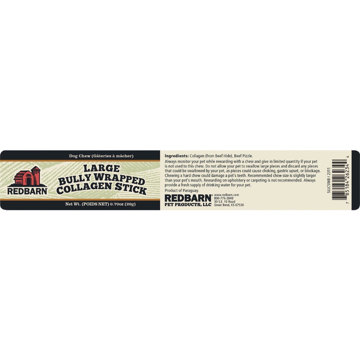 Redbarn Large Bully Wrapped Collagen Stick Dog Treat - photo 3