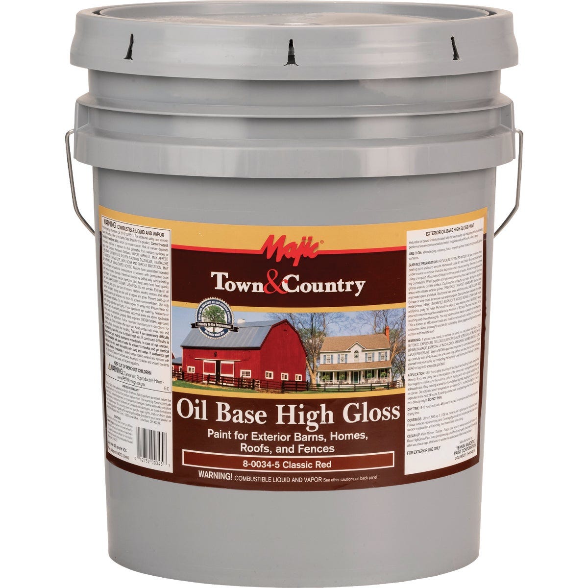 MAJIC Town & Country Oil Base High-Gloss Barn & Fence Paint, Classic Red, 5 Gal. - photo 2 MAJIC Town & Country Oil Base High-Gloss Barn & Fence Paint, Classic Red, 5 Gal. - photo 2