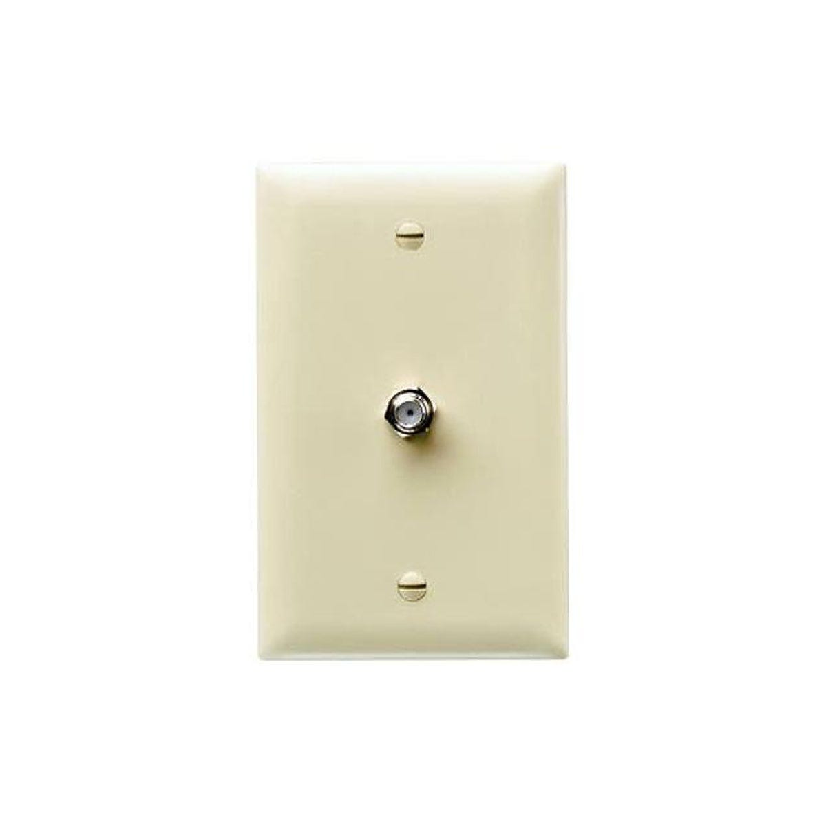 Legrand Pass & Seymour Ivory Thermoplastic F Type Coax Connector Wall Plate